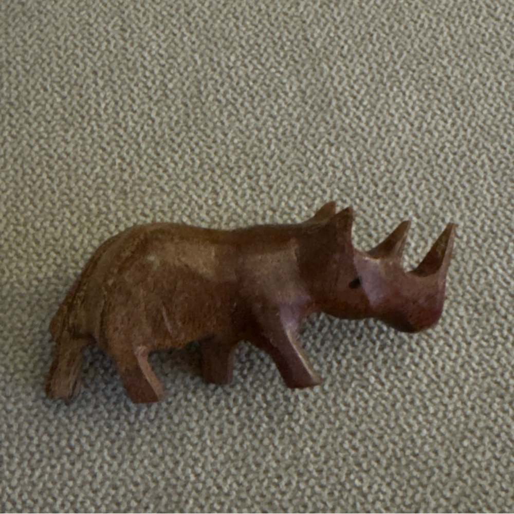 Hand carved Rhino Pin